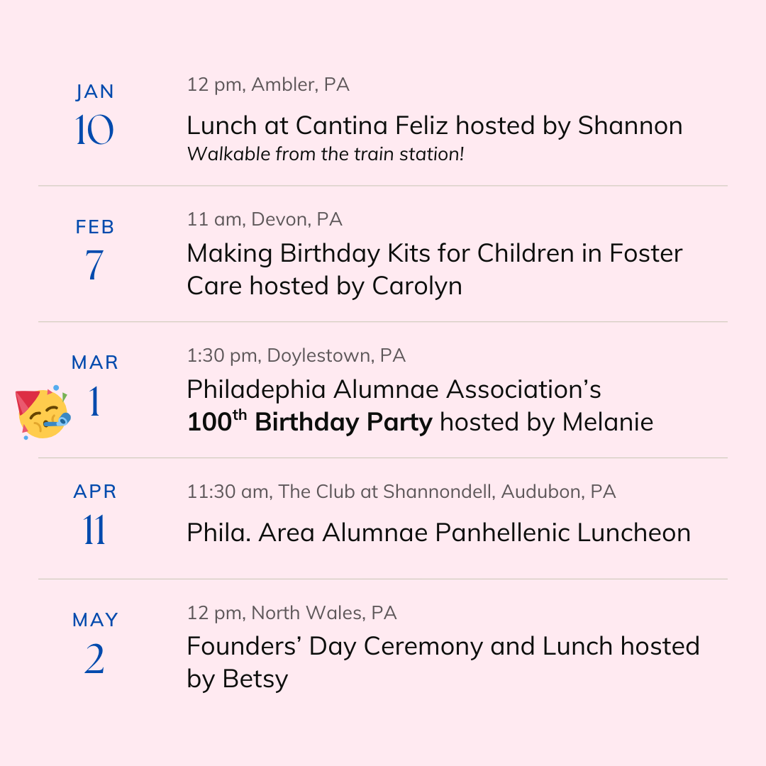 Spring 2026 event calendar
